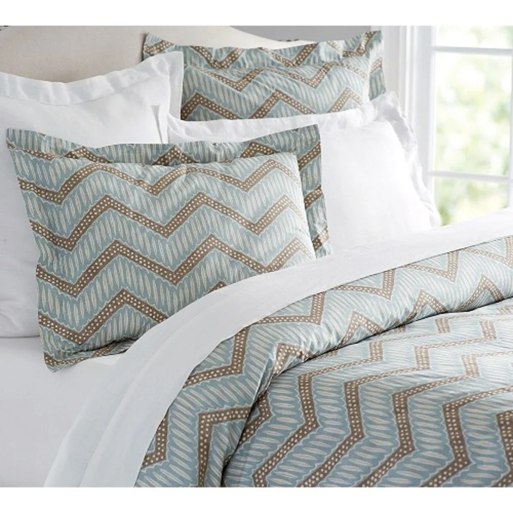 NEW Pottery Barn Duvet Cover Sidney Full Queen 92 x 88 Multi Blue Beachy Chevron